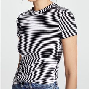 Theory Tiny Tee Black and White Apex Striped